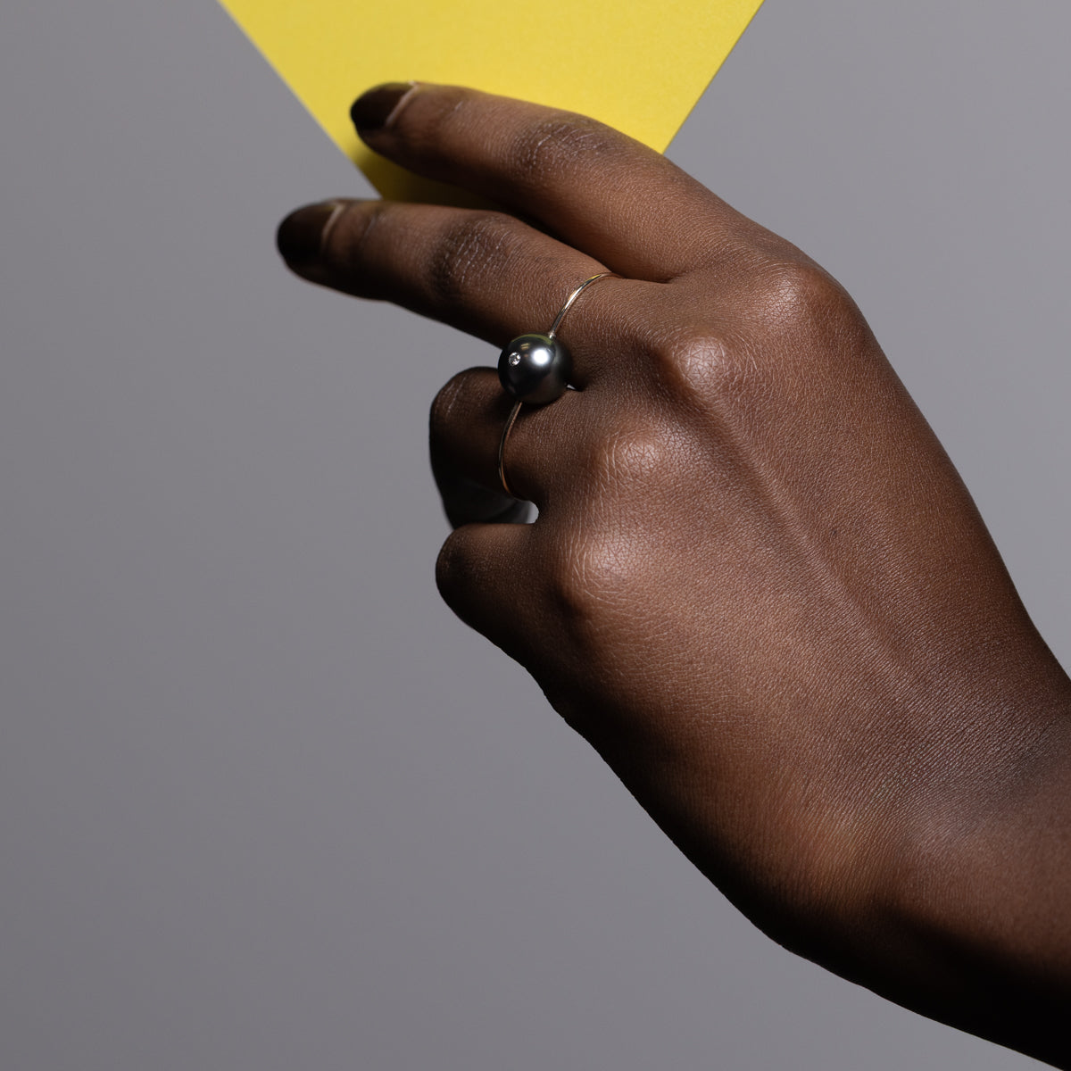 MIRÓ Tahiti Pearl Diamond Double Finger Ring