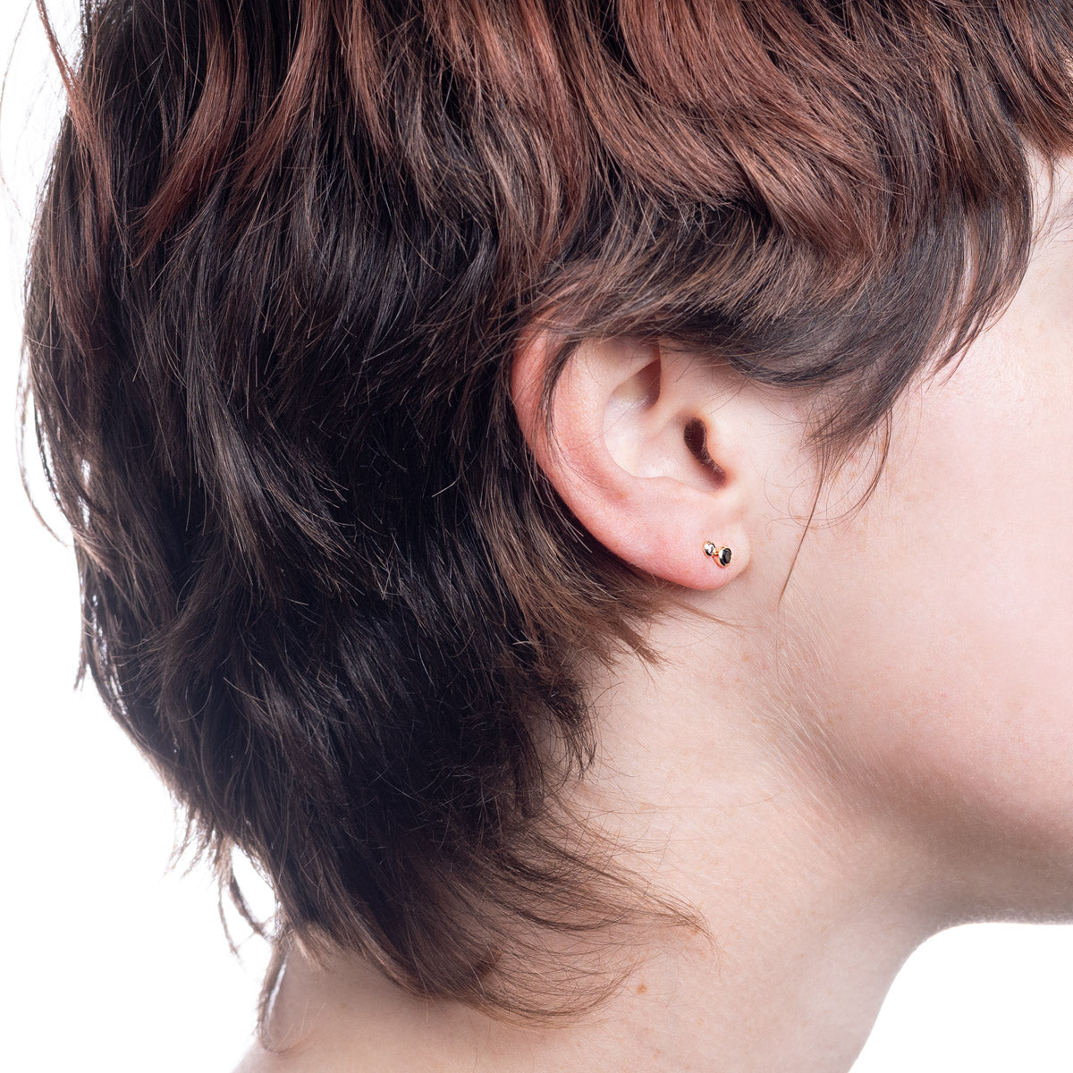 DROSERA Black Diamond and Diamond Stud Earring