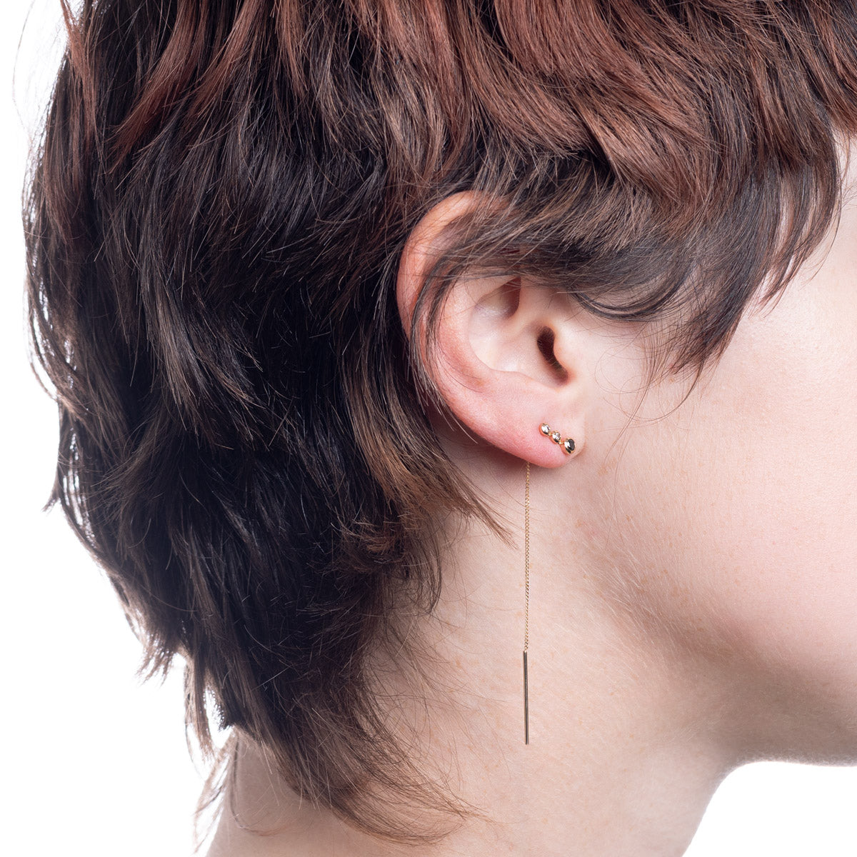 DROSERA Black Diamond and Diamond Chain Earring