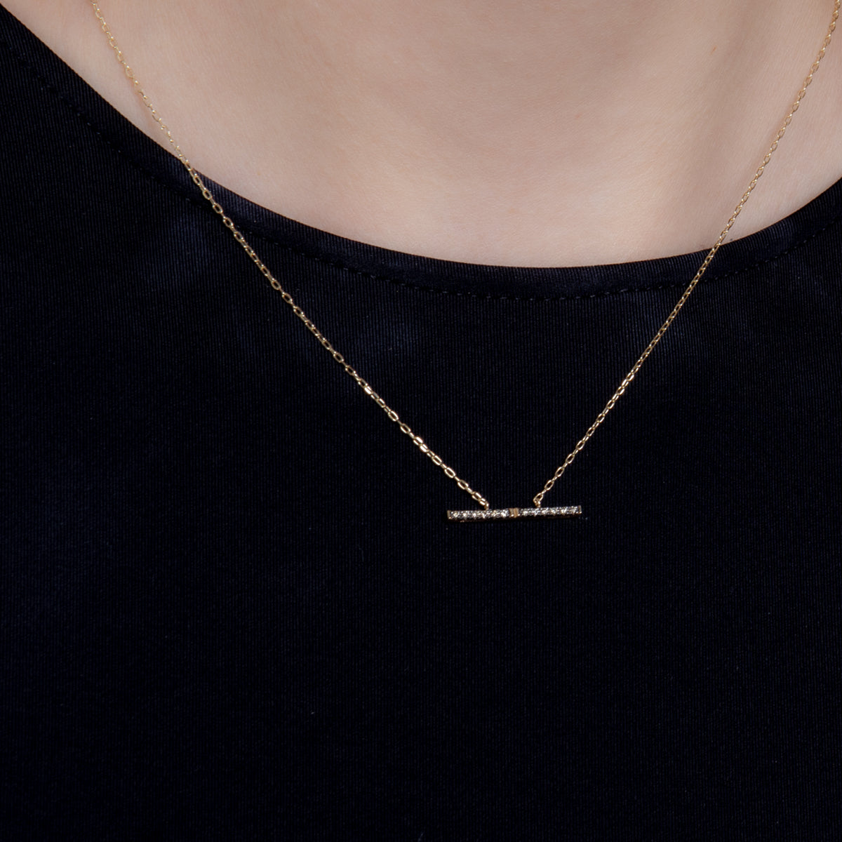 TRAPEZE Diamond Necklace Medium size Black Ruthenium Plated