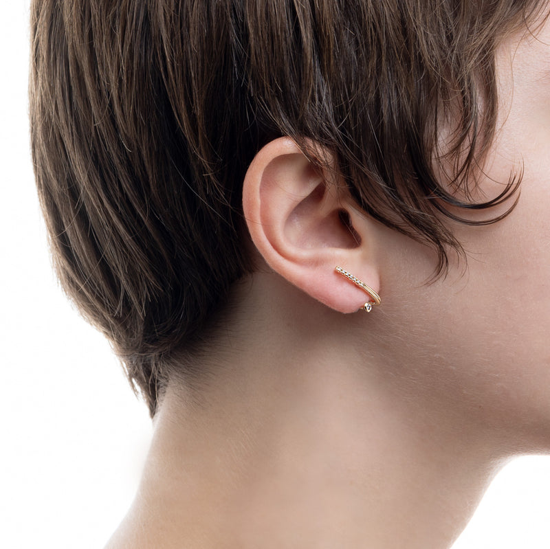 "Drosera" Diamond Earring for Right ear