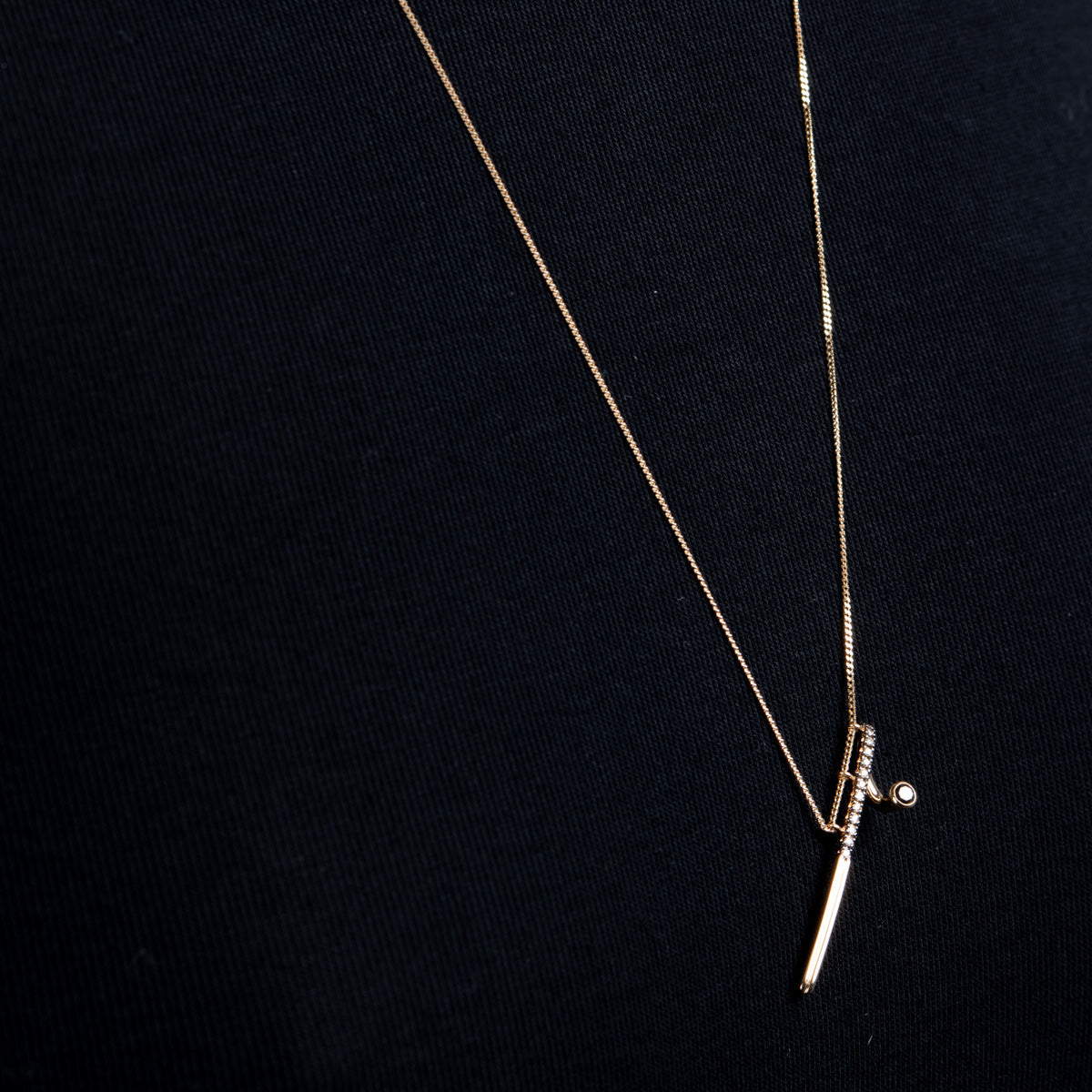 DROSERA Black and White Diamond Long Bar Necklace