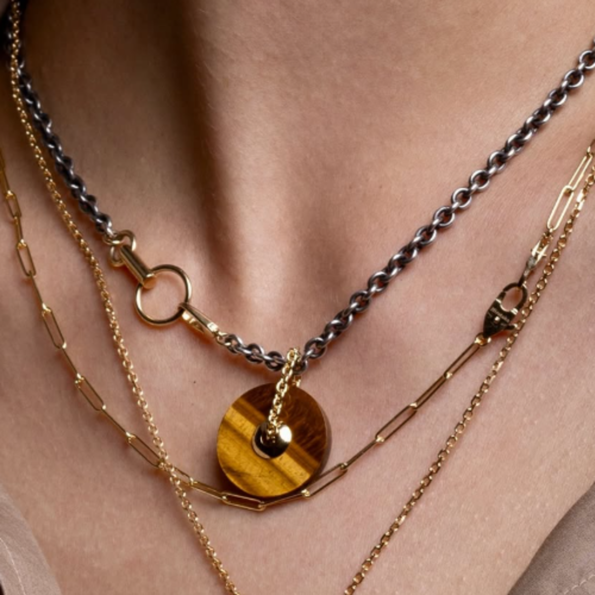 EYELET Pendant Charm (Tiger's Eye)