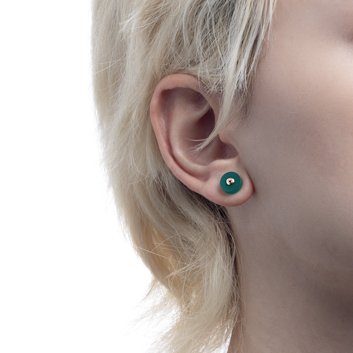 BIRD OF PARADISE Oblong Bird's Eye Earring, Lapis Lazuli Green Agate