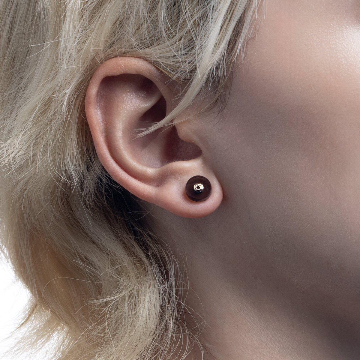 BIRD OF PARADISE Oblong Bird's Eye Earring, Pink Opal Smorky Quartz