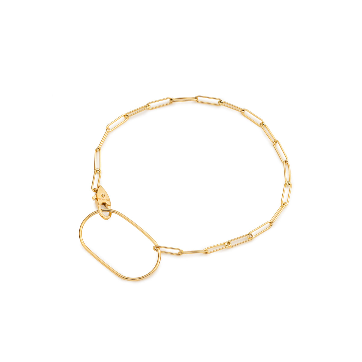 18K ALL ABOUT BASICS Oblomg Charm Ladder Chain Bracelet