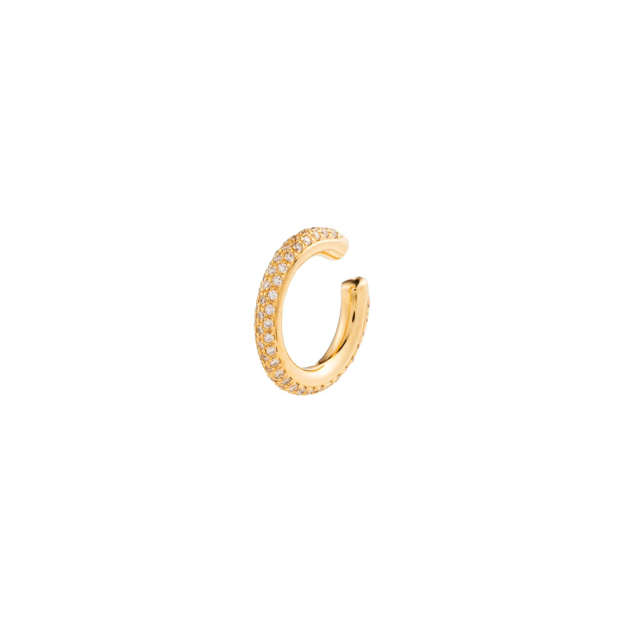 18K ALL ABOUT BASICS 3-Row Pavé Diamond Ear Cuff Small size