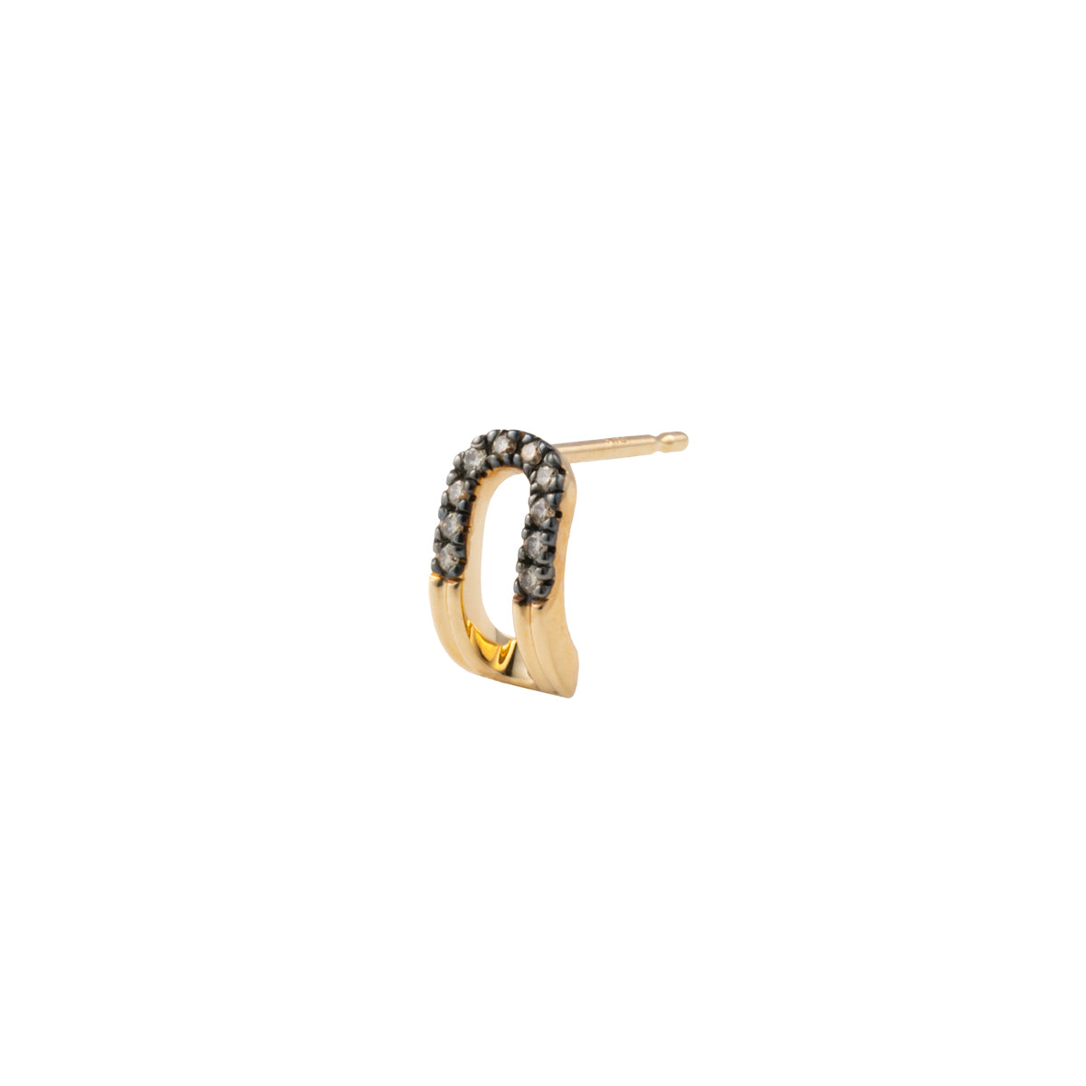 BELUGA Oblong Diamond Earring Black Ruthenium Plated