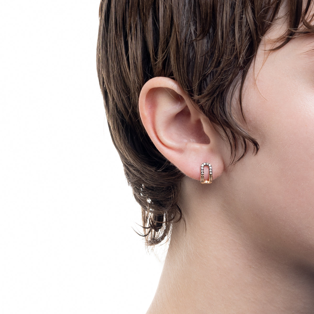 BELUGA Oblong Diamond Earring Black Ruthenium Plated