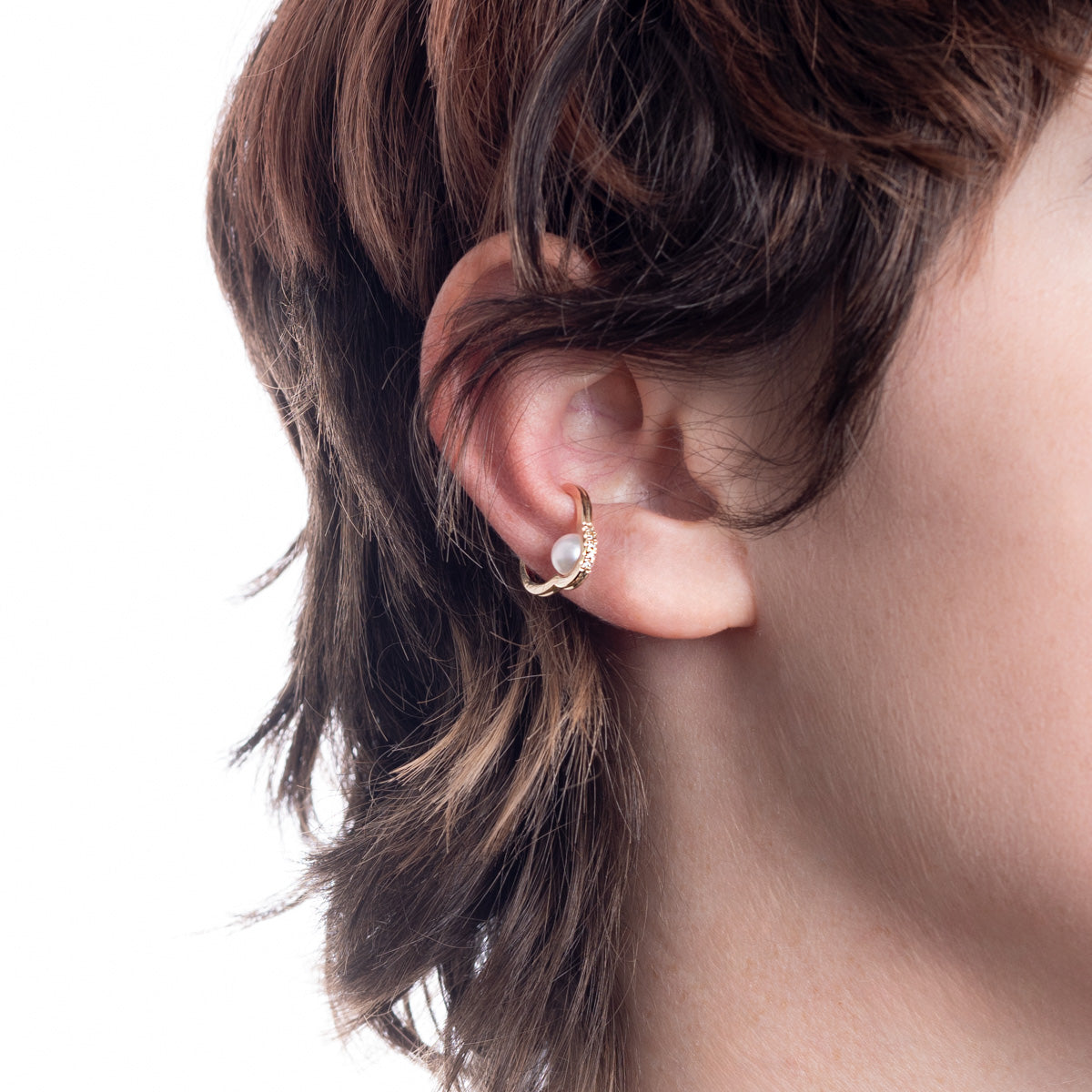 Mini BELUGA Diamond Pearl Ear Cuff
