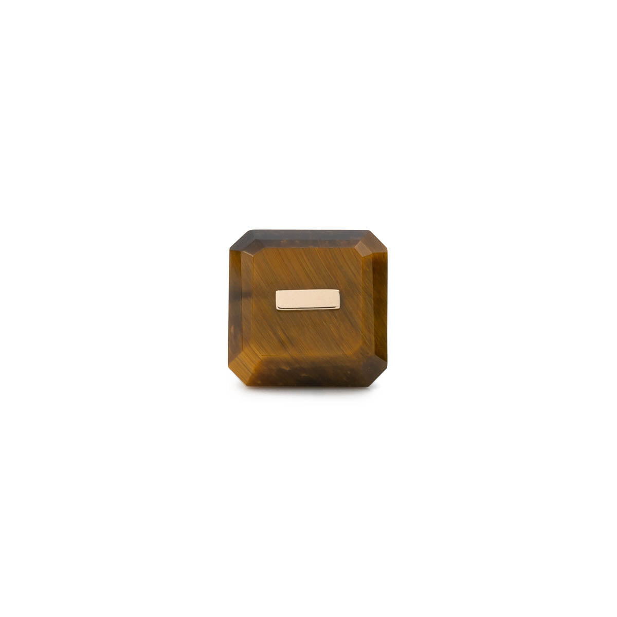 BIRD OF PARADISE Naked Square Stone Stud Earring, Tiger's eye