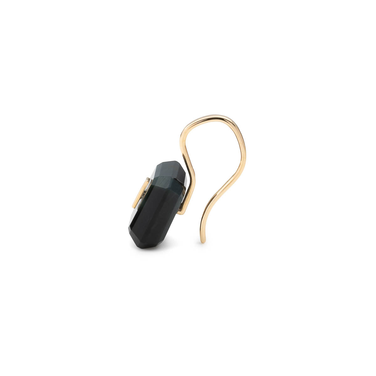 BIRD OF PARADISE Naked Square Stone Hook Earring, Blue Tiger's eye