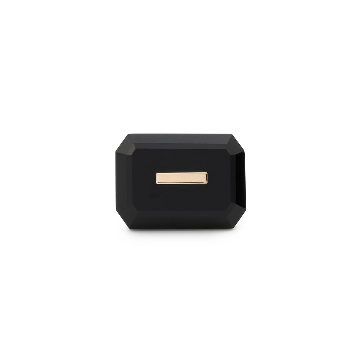 BIRD OF PARADISE Naked Rectangle Stone Stud Earring, Onyx
