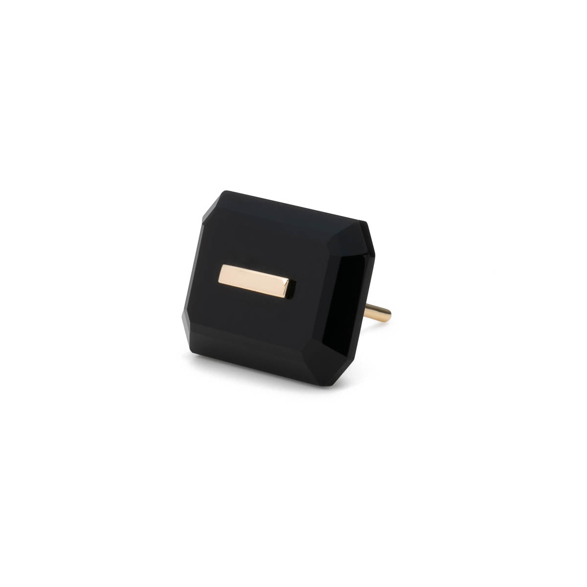 BIRD OF PARADISE Naked Rectangle Stone Stud Earring, Onyx