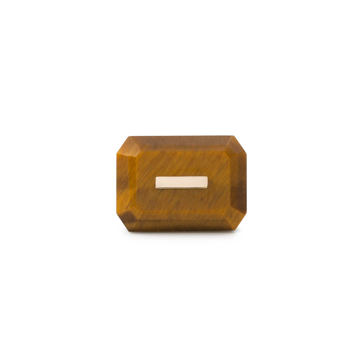 BIRD OF PARADISE Naked Rectangle Stone Stud Earring, Tiger's eye