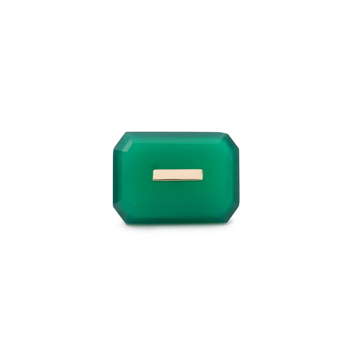 BIRD OF PARADISE Naked Rectangle Stone Stud Earring, Green Agate