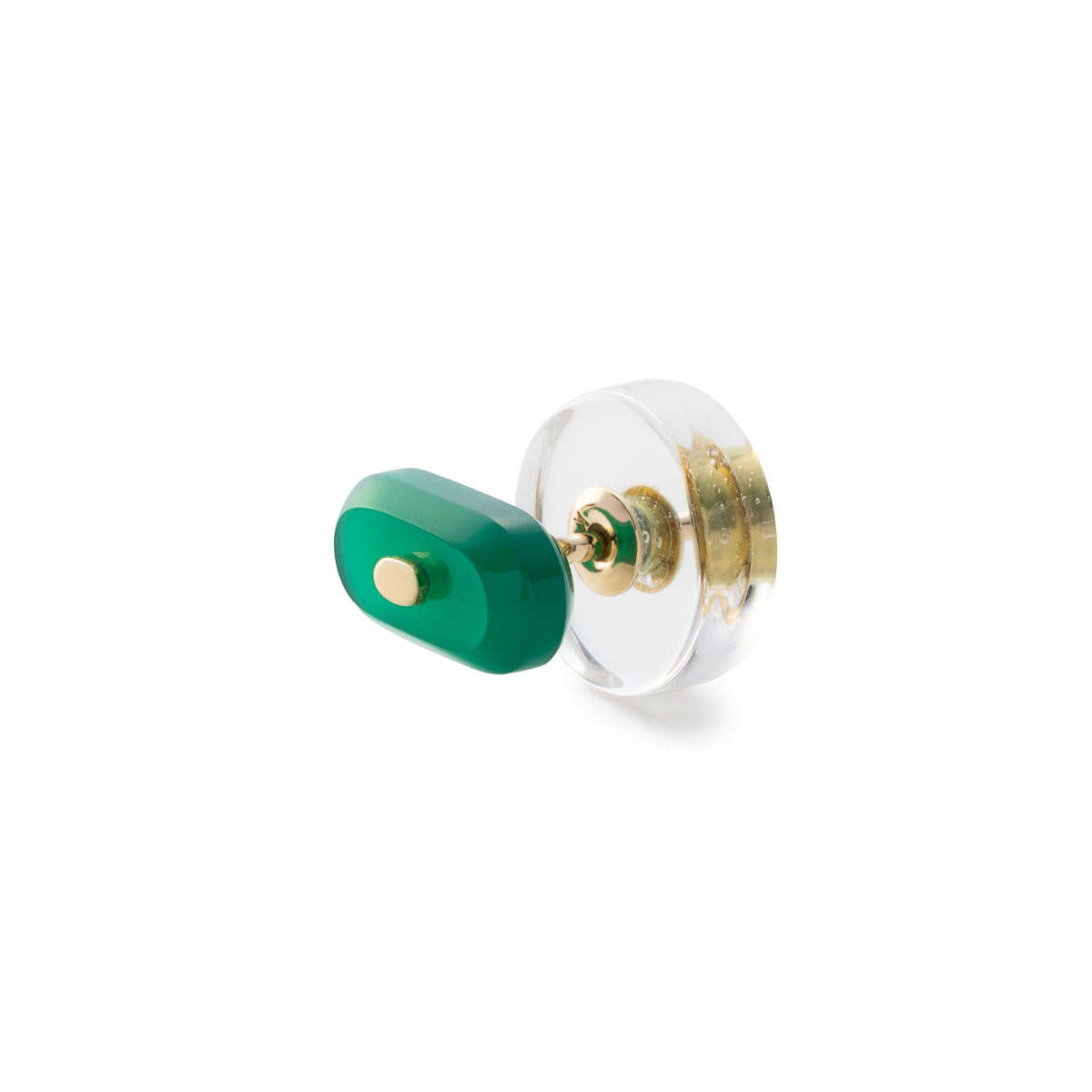 BIRD OF PARADISE Oblong Bird's Eye Earring, Green Agate Quartz