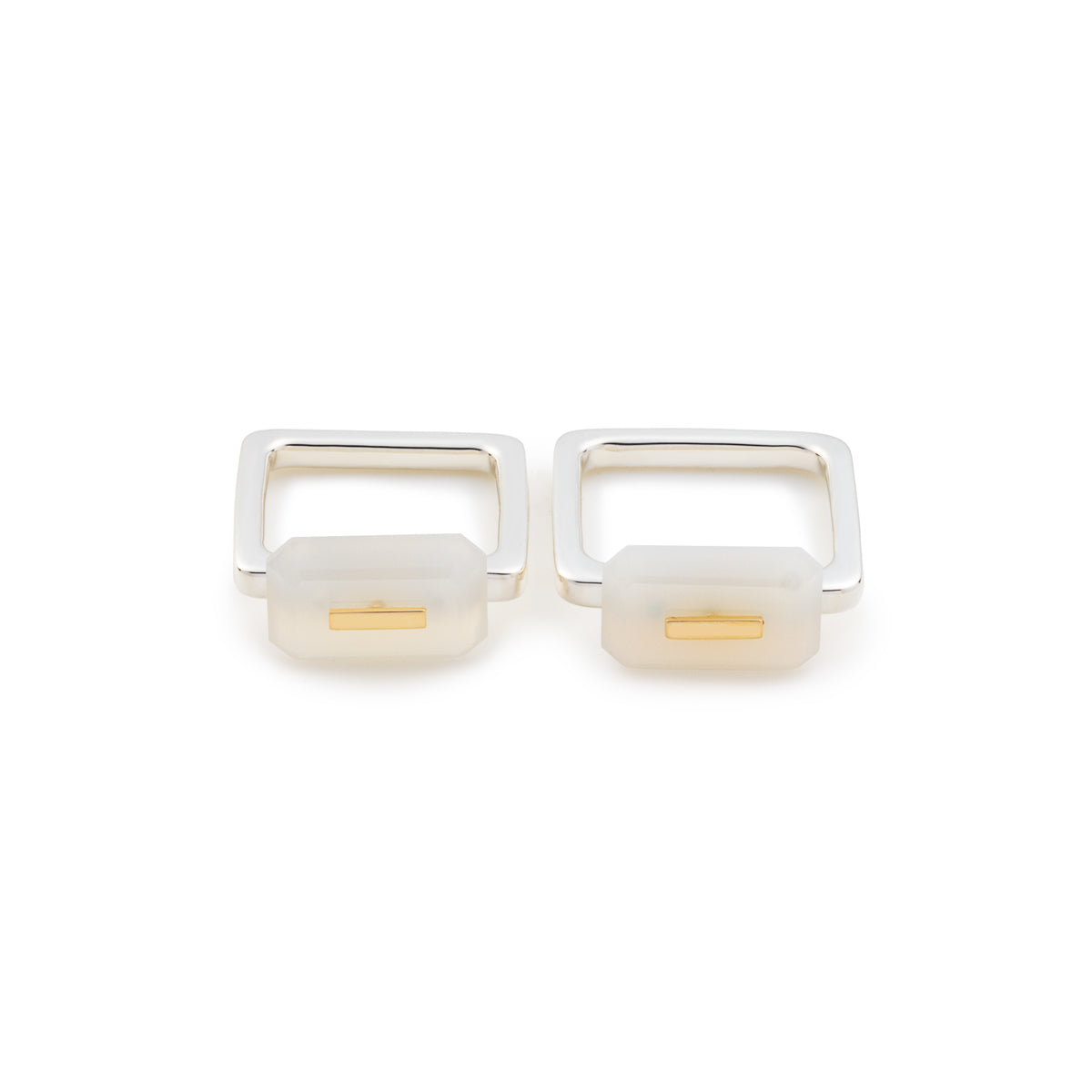 BIRD OF PARADISE Square Ring, White Chalcedony