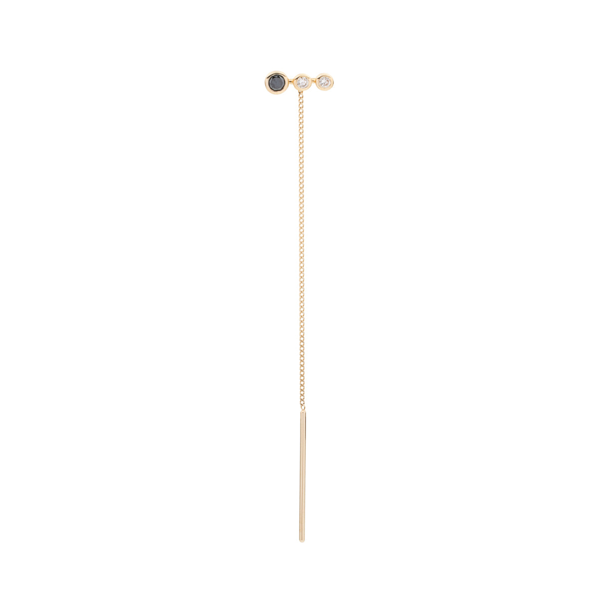 DROSERA Black Diamond and Diamond Chain Earring