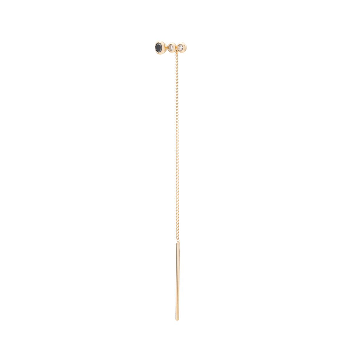 DROSERA Black Diamond and Diamond Chain Earring