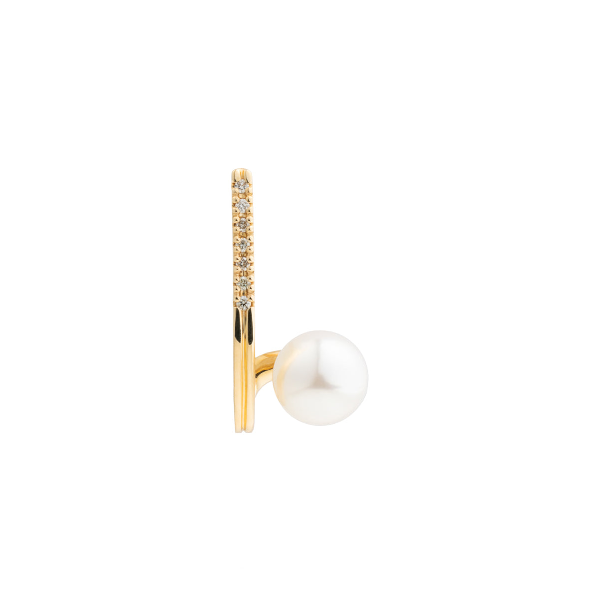 DROSERA Diamond Akoya Pearl Earring for Left ear