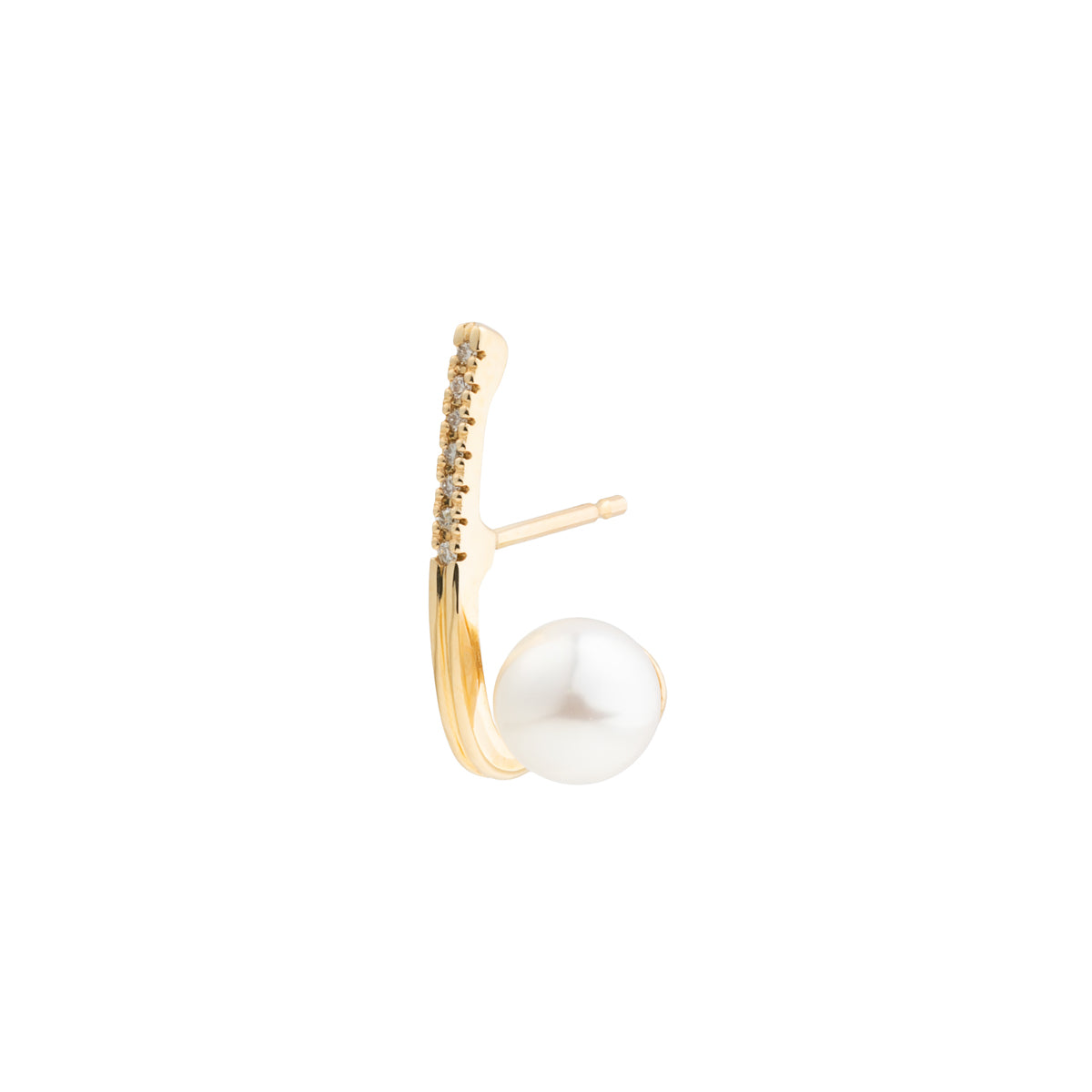 DROSERA Diamond Akoya Pearl Earring for Left ear