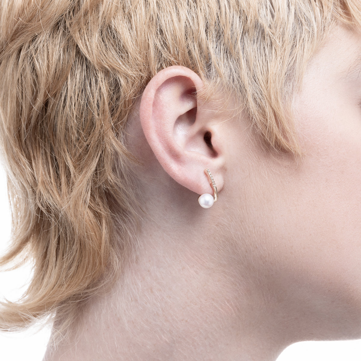 DROSERA Diamond Akoya Pearl Earring for Right ear