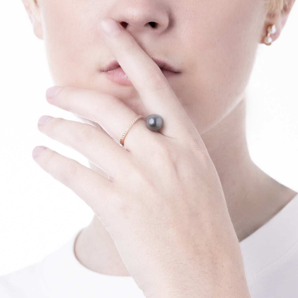 【Made-To-Order】DROSERA Diamond Tahiti Pearl Ring