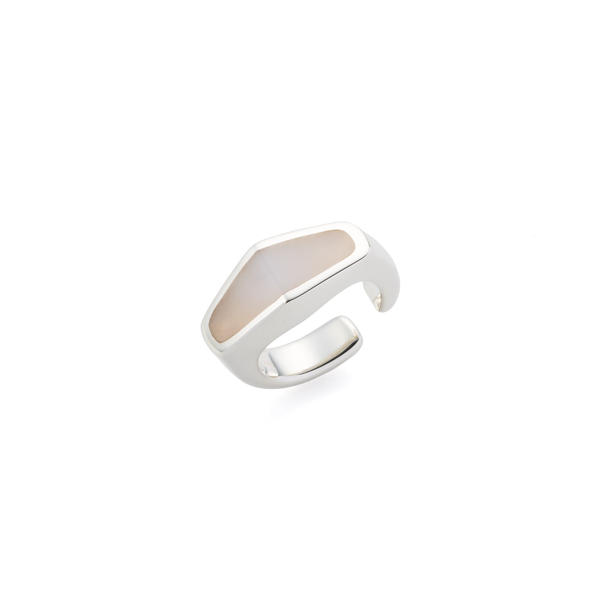 EQUINOX-Pyramid White Agate Ear Cuff