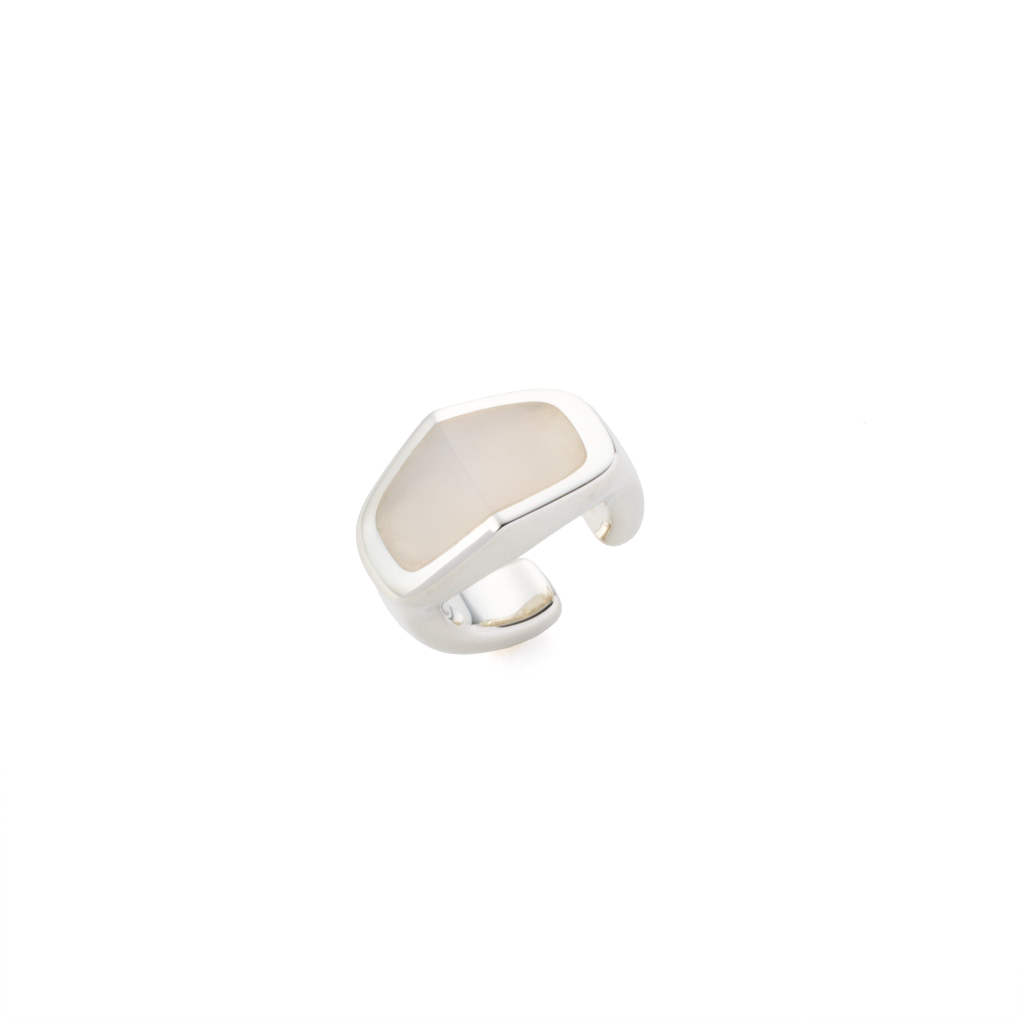 EQUINOX-Pyramid White Agate Ear Cuff