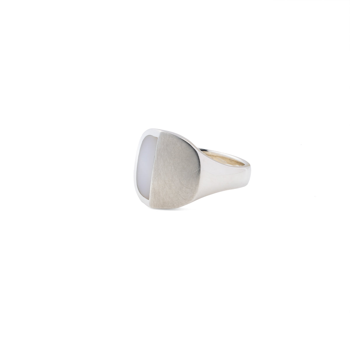 【Made-To-Order】EQUINOX-Pyramid Half Moon White Agate Ring