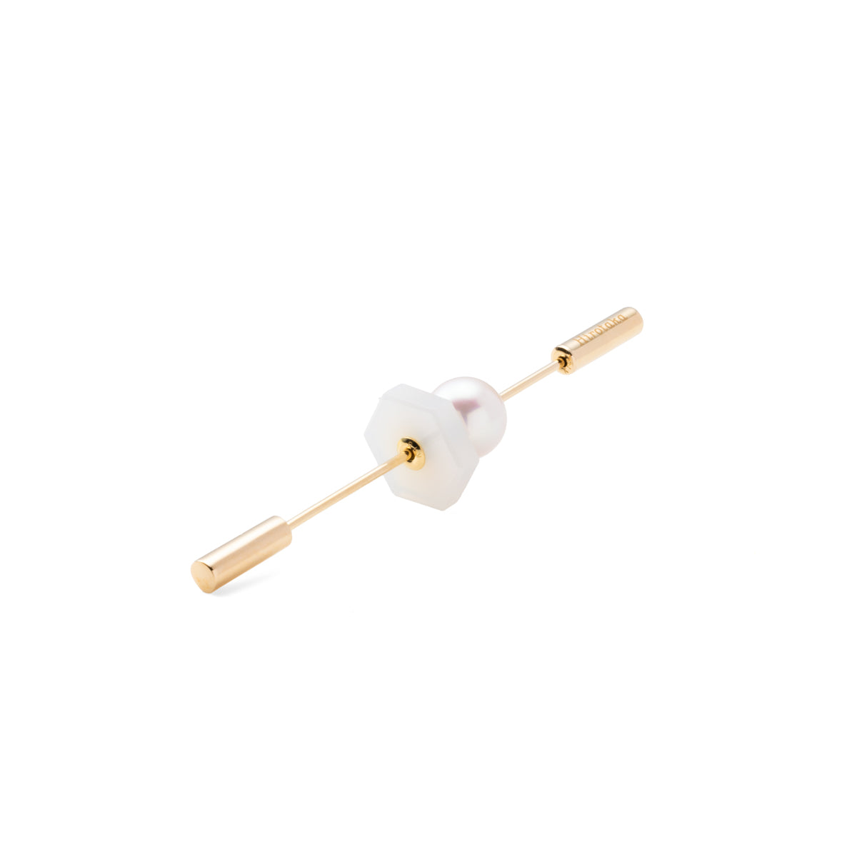 SPEAR Earring, Pearl & White Agate