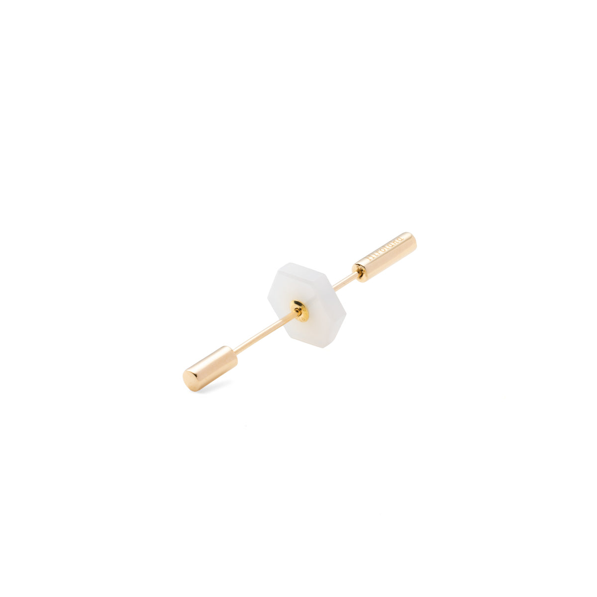 Short SPEAR Earring, White Agate