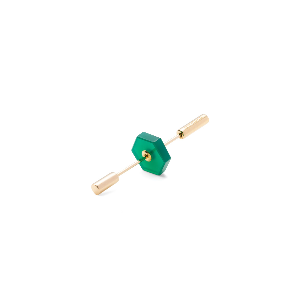 Short SPEAR Earring, Green Agate