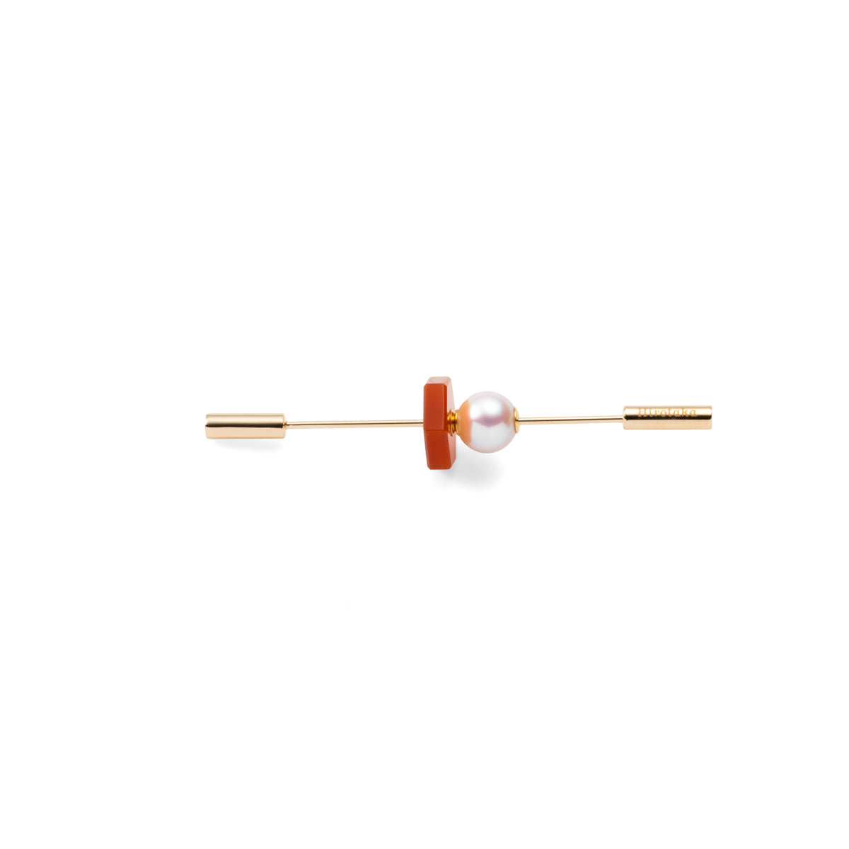 SPEAR Earring, Pearl & Carnelian