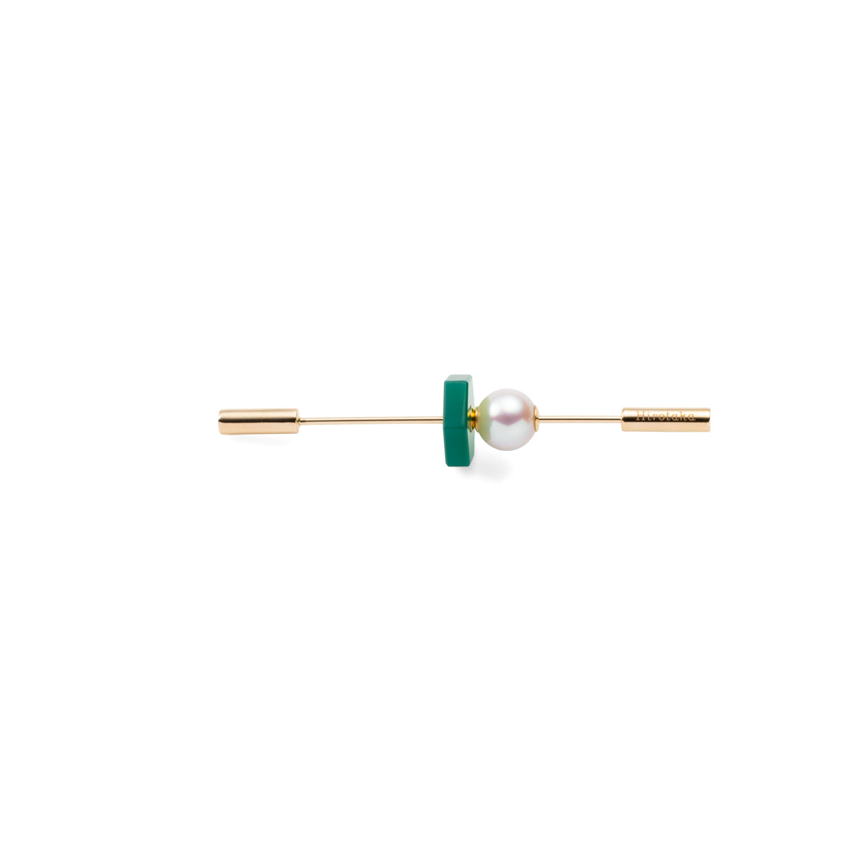 SPEAR Earring, Pearl & Green Agate