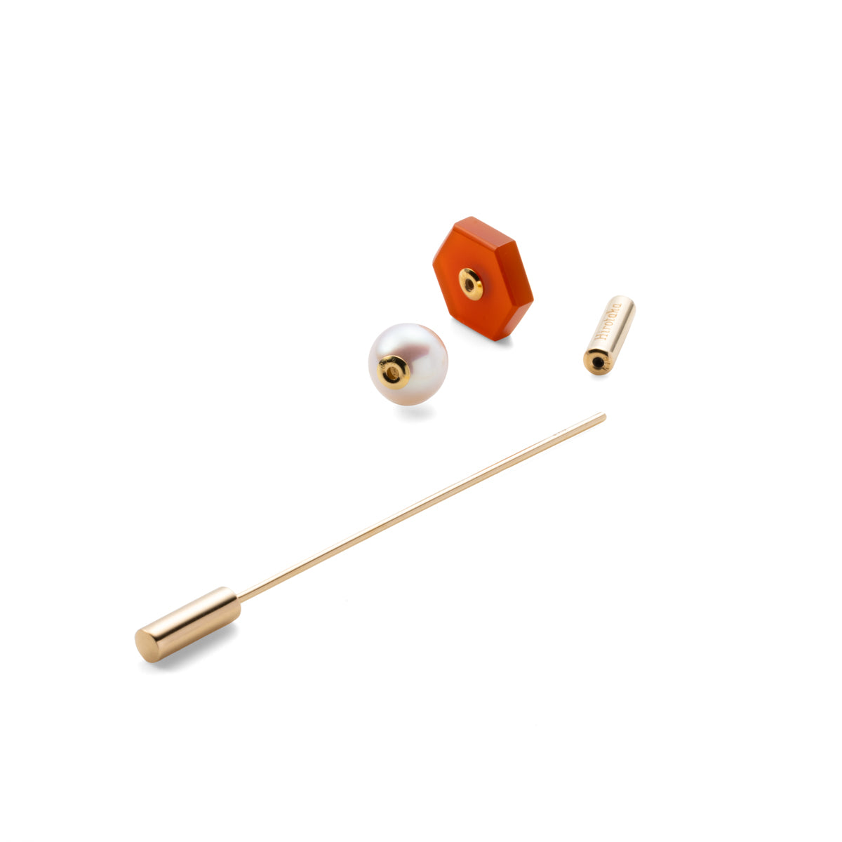 SPEAR Earring, Pearl & Carnelian