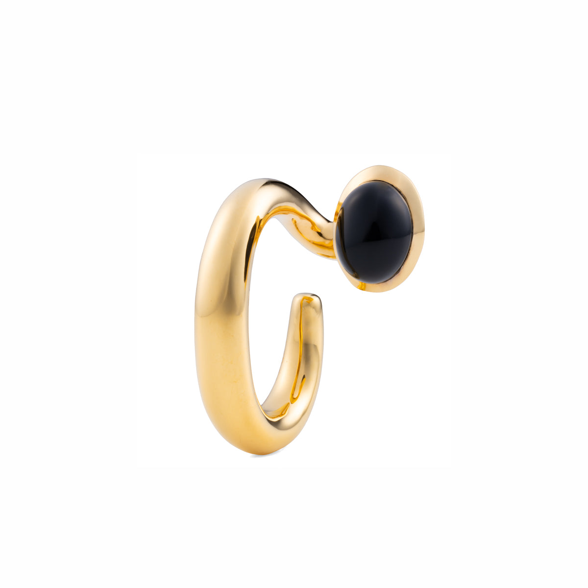 PARAKEET Cabochon Onyx Ear Cuff Gold Plated