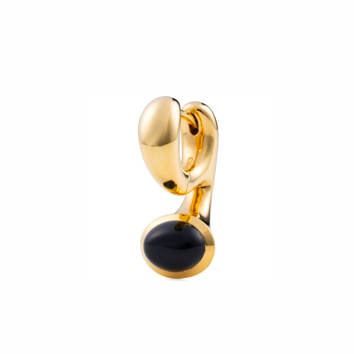PARAKEET Cabochon Onyx Earring Gold Plated