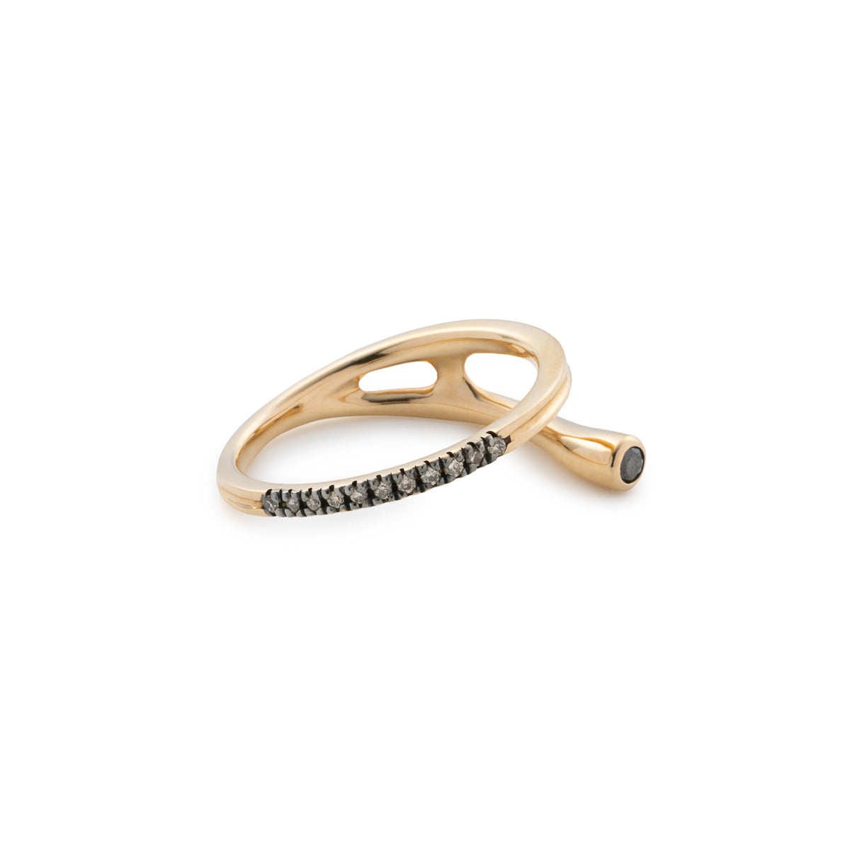 【Made-To-Order】DROSERA Black and White Diamond Ring