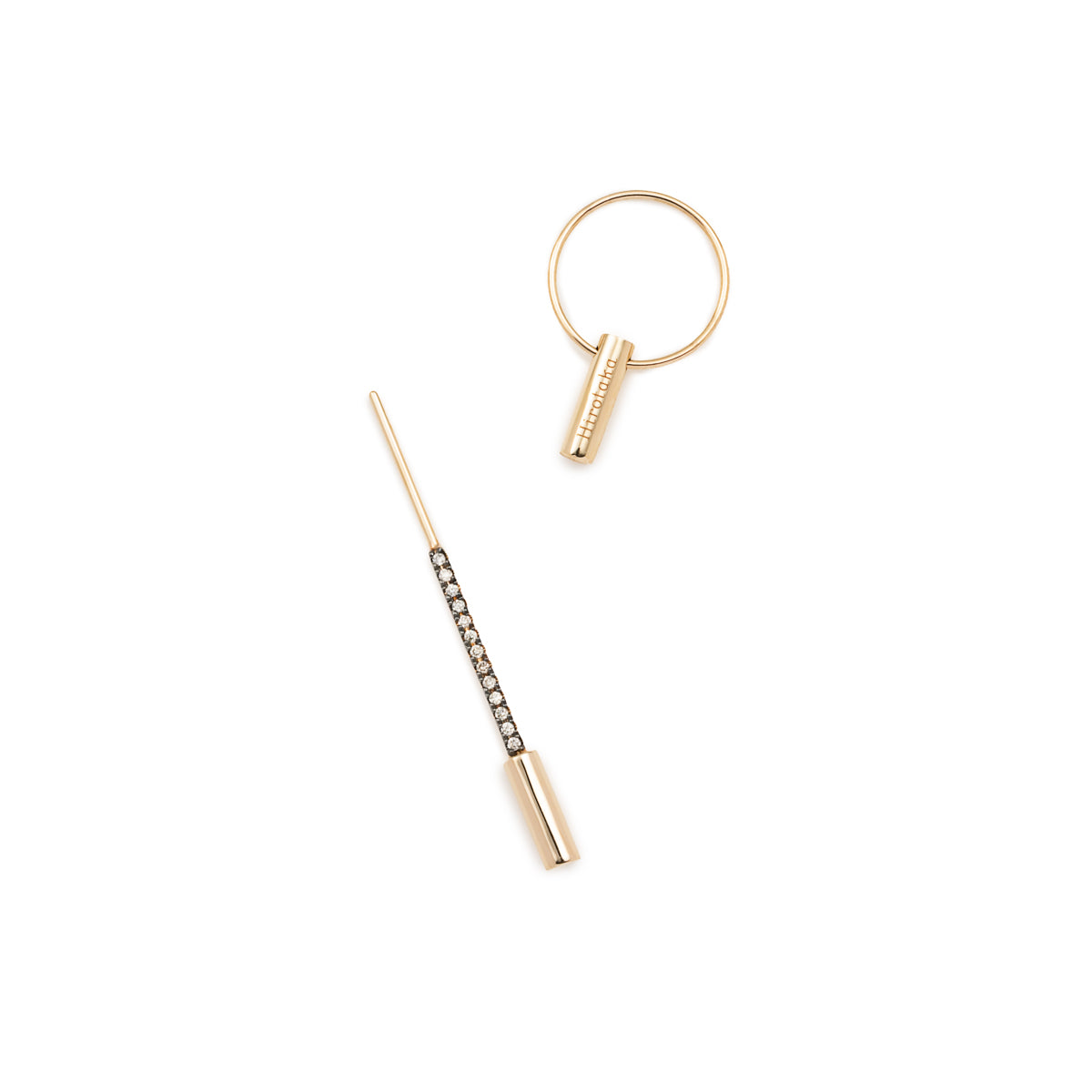 PUNCTURE Back Spear Diamond Earring Black Ruthenium Plated