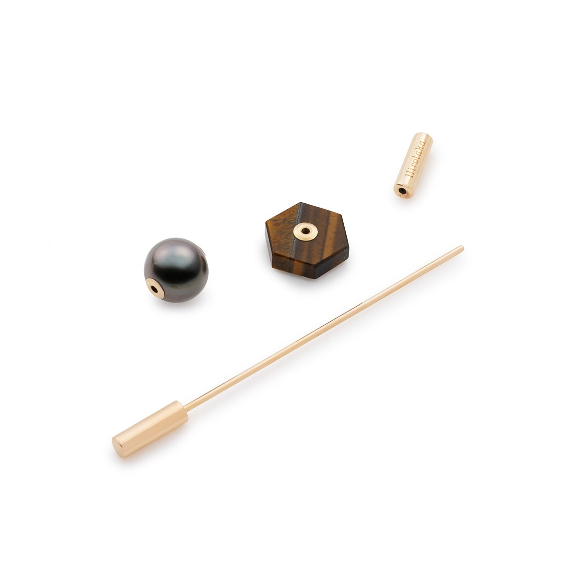 SPEAR Earring, Tahiti Pearl & Tiger's Eye