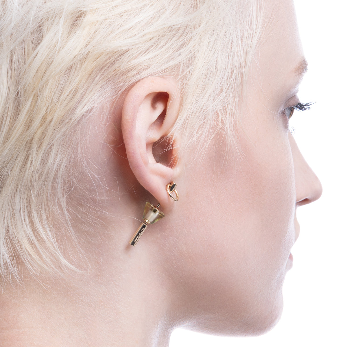 SPEAR Door Knocker Earring Small size, Lemon Quartz