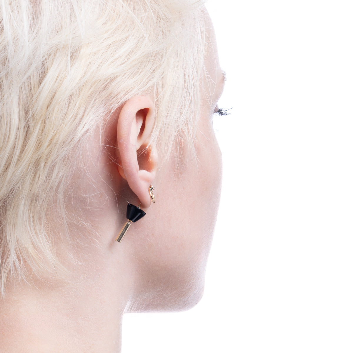 SPEAR Door Knocker Earring Small size, Onyx