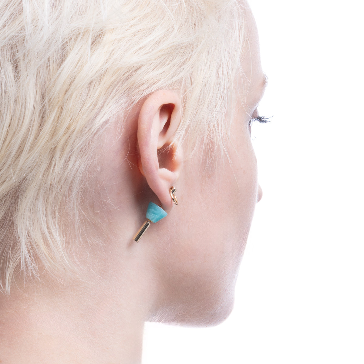 SPEAR Door Knocker Earring Small size, Amazonite