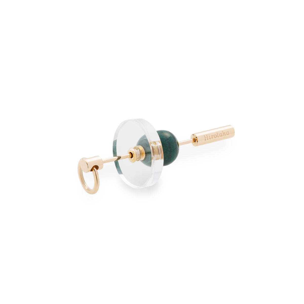 SPEAR Door Knocker Earring Medium size, Quartz Malachite