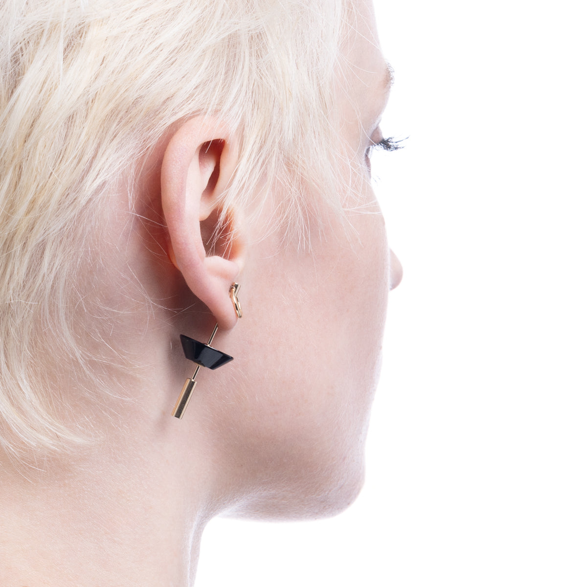 SPEAR Door Knocker Earring Medium size, Onyx