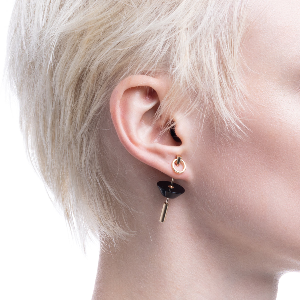 SPEAR Door Knocker Earring Medium size, Onyx