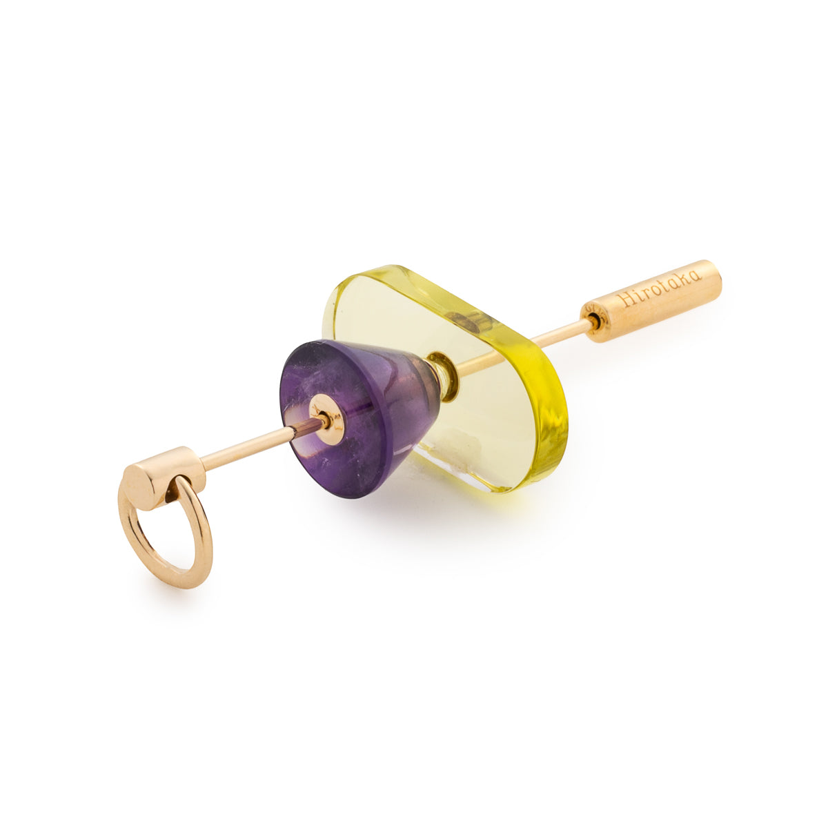 SPEAR Door Knocker Earring Large size, Lemon Quartz & Amethyst