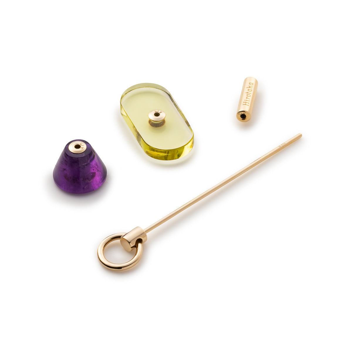 SPEAR Door Knocker Earring Large size, Lemon Quartz & Amethyst